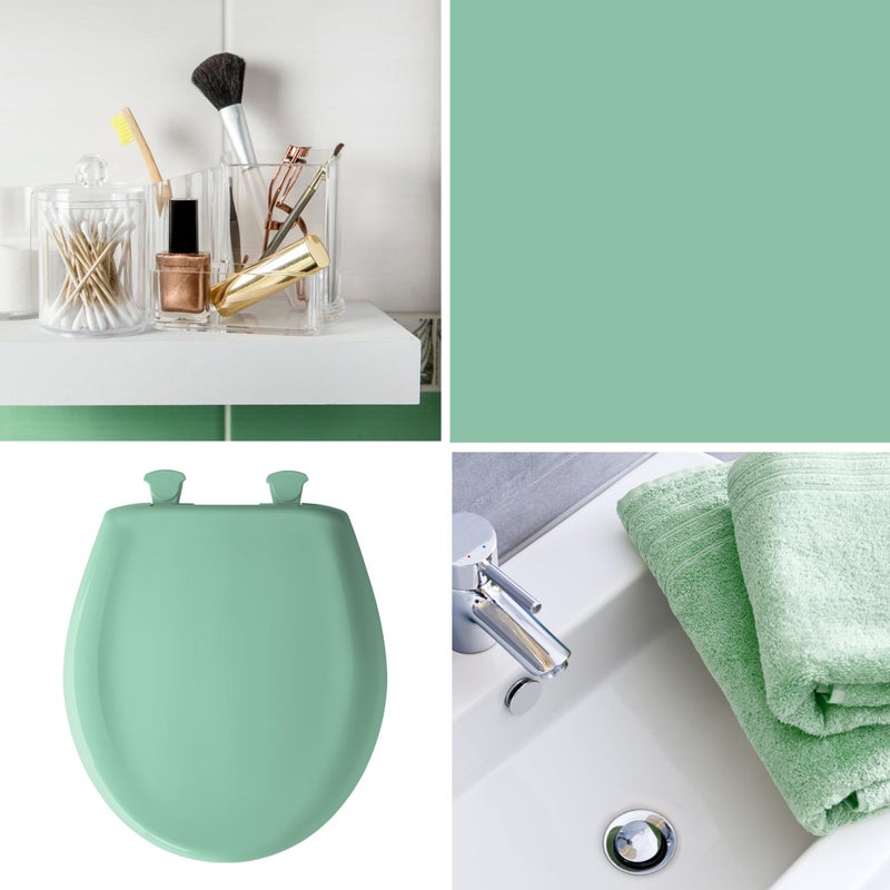 Bemis Classic Colors Slow Close Toilet Seat, Easy Clean Hinges and Durable Plastic Seat, Made in USA, Round, Ming Green - Image 3